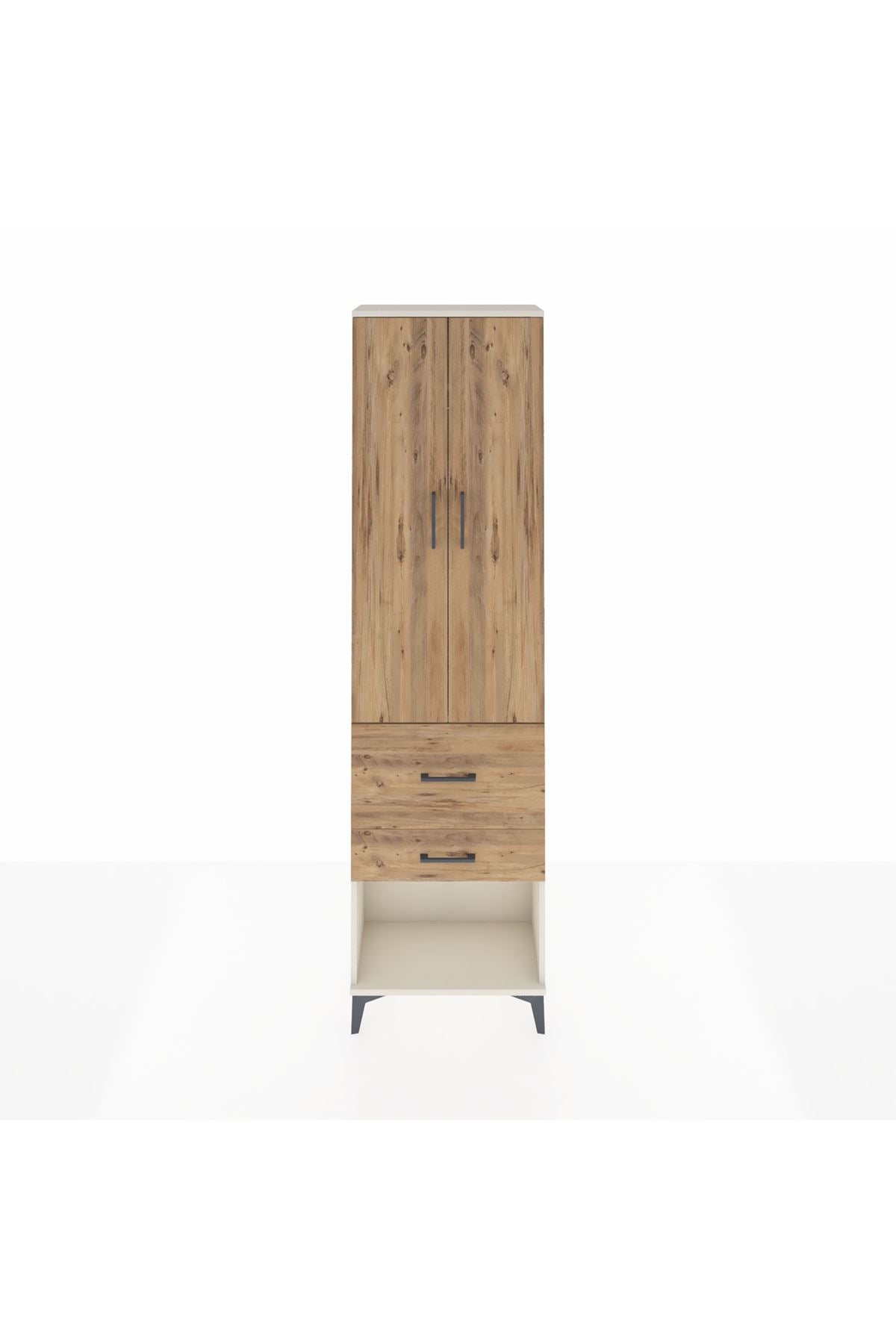 Arges Dolap 2 Raflı 2 Çekmeceli Tek Askılı 60x30x221 - S29M082V3A