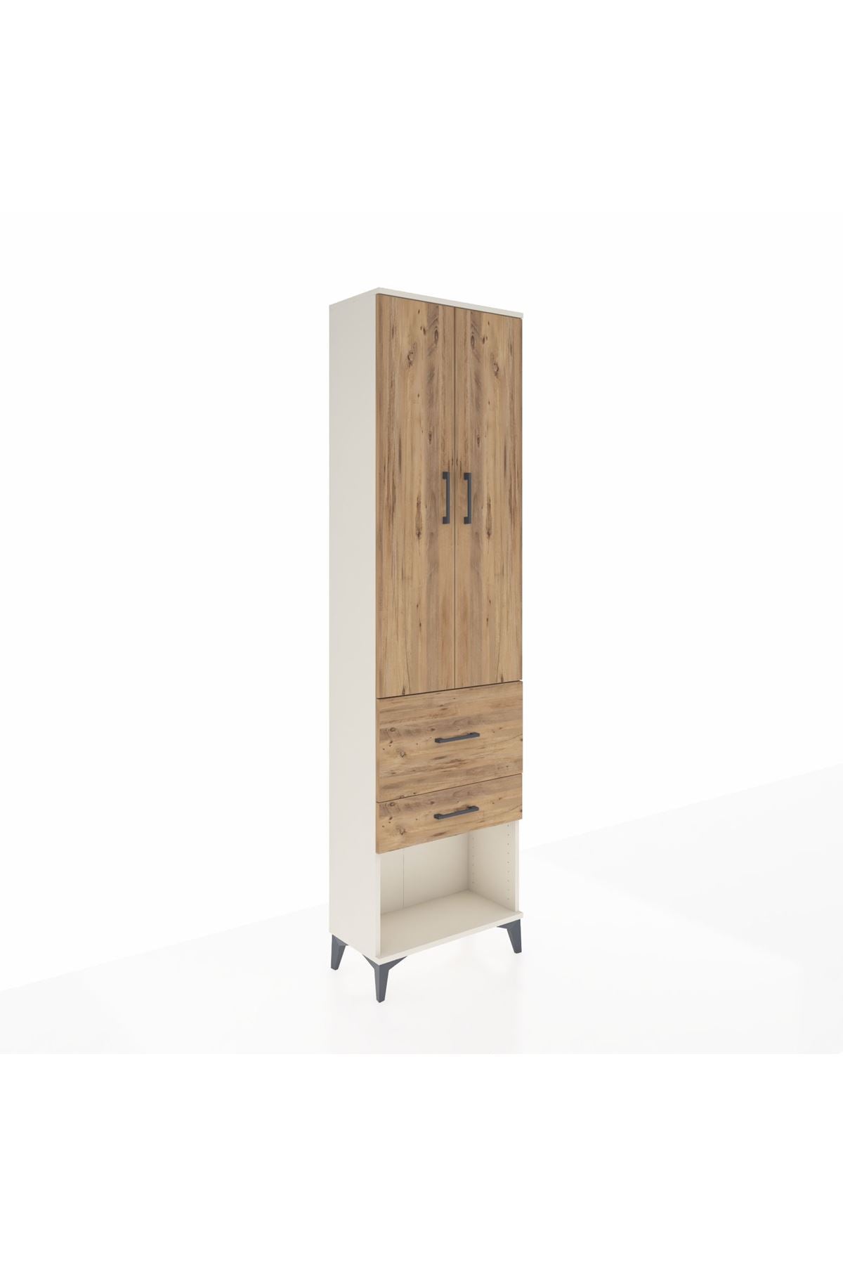 Arges Dolap 2 Raflı 2 Çekmeceli Tek Askılı 60x30x221 - S29M082V3A