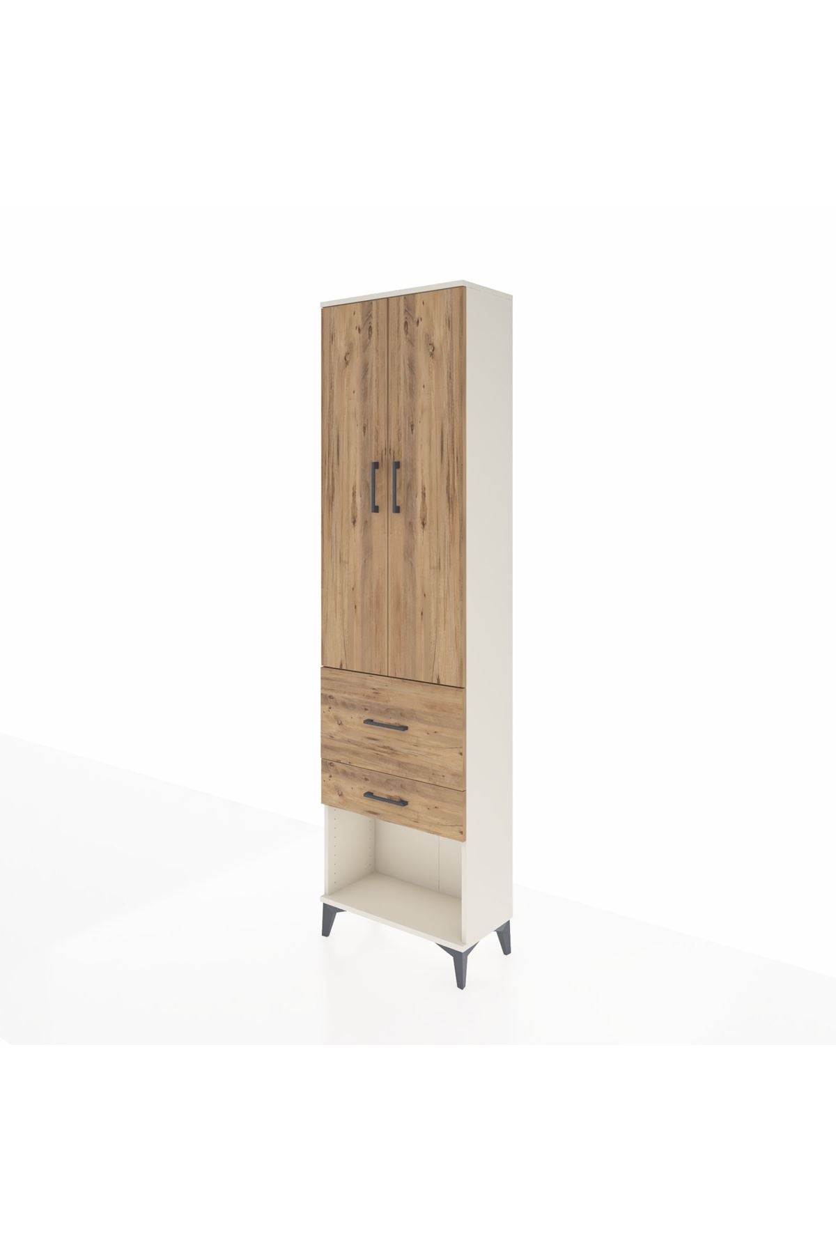 Arges Dolap 2 Raflı 2 Çekmeceli Tek Askılı 60x30x221 - S29M082V3A