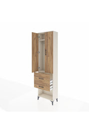 Arges Dolap 2 Raflı 2 Çekmeceli Tek Askılı 60x30x221 - S29M082V3A