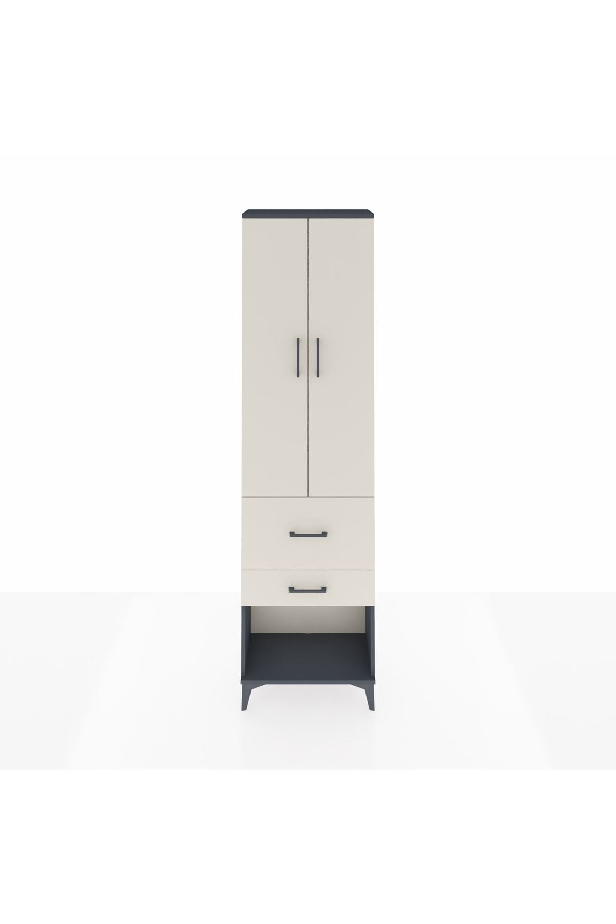 Arges Dolap 2 Raflı 2 Çekmeceli Tek Askılı 60x30x221 - S29M082V4A