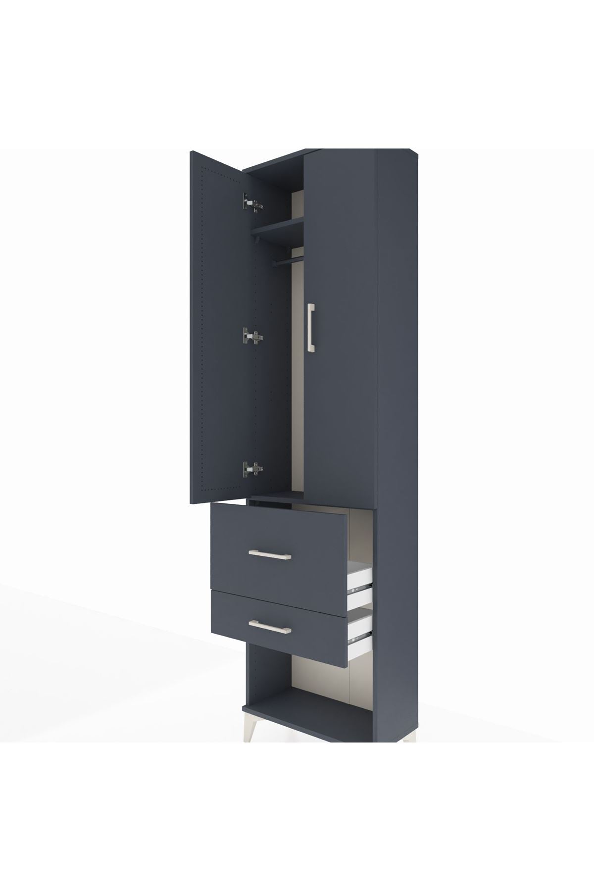Arges Dolap 2 Raflı 2 Çekmeceli Tek Askılı 60x30x221 - S29M082V5A