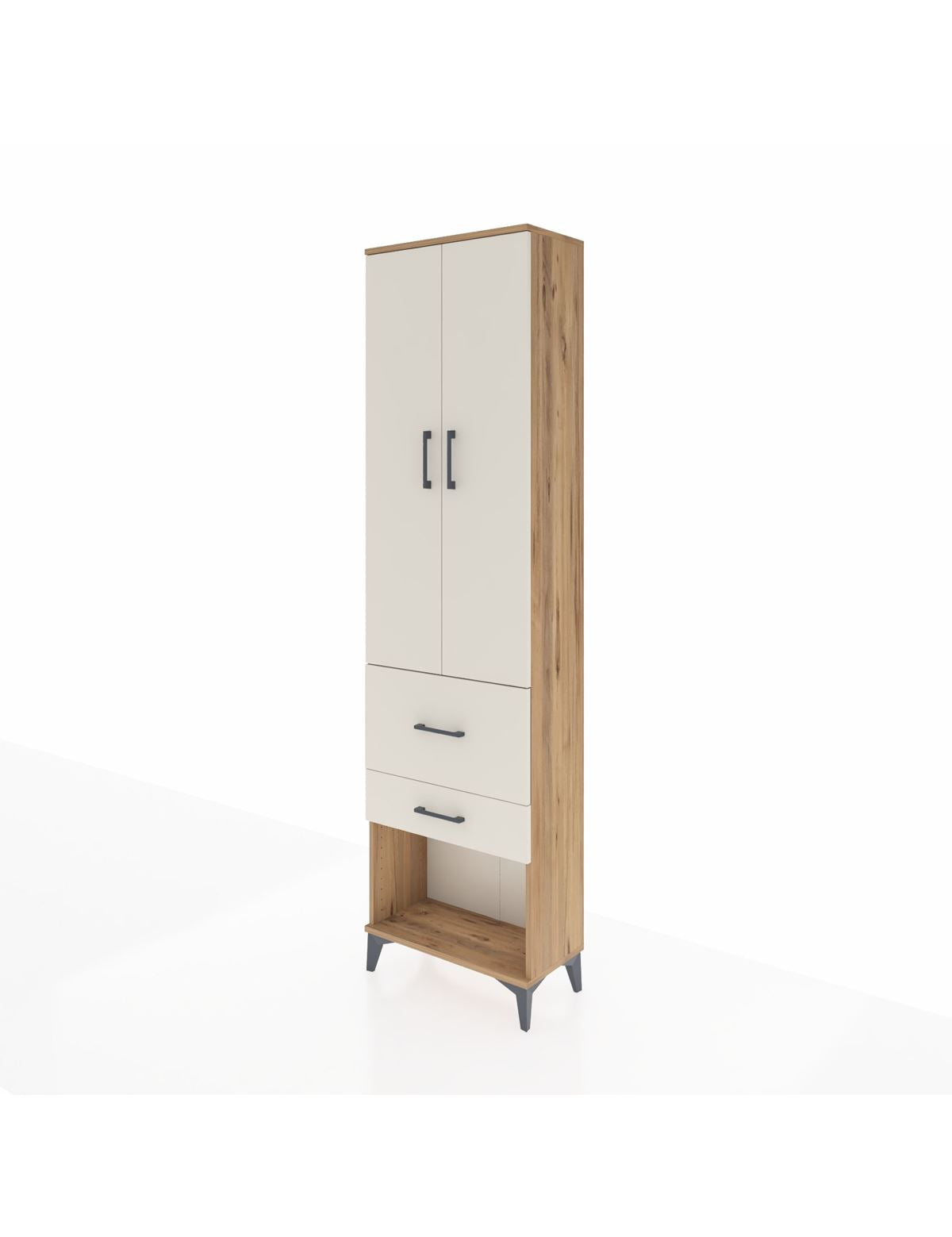 Arges Dolap 2 Raflı 2 Çekmeceli Tek Askılı 60x30x221 - S29M082V7A