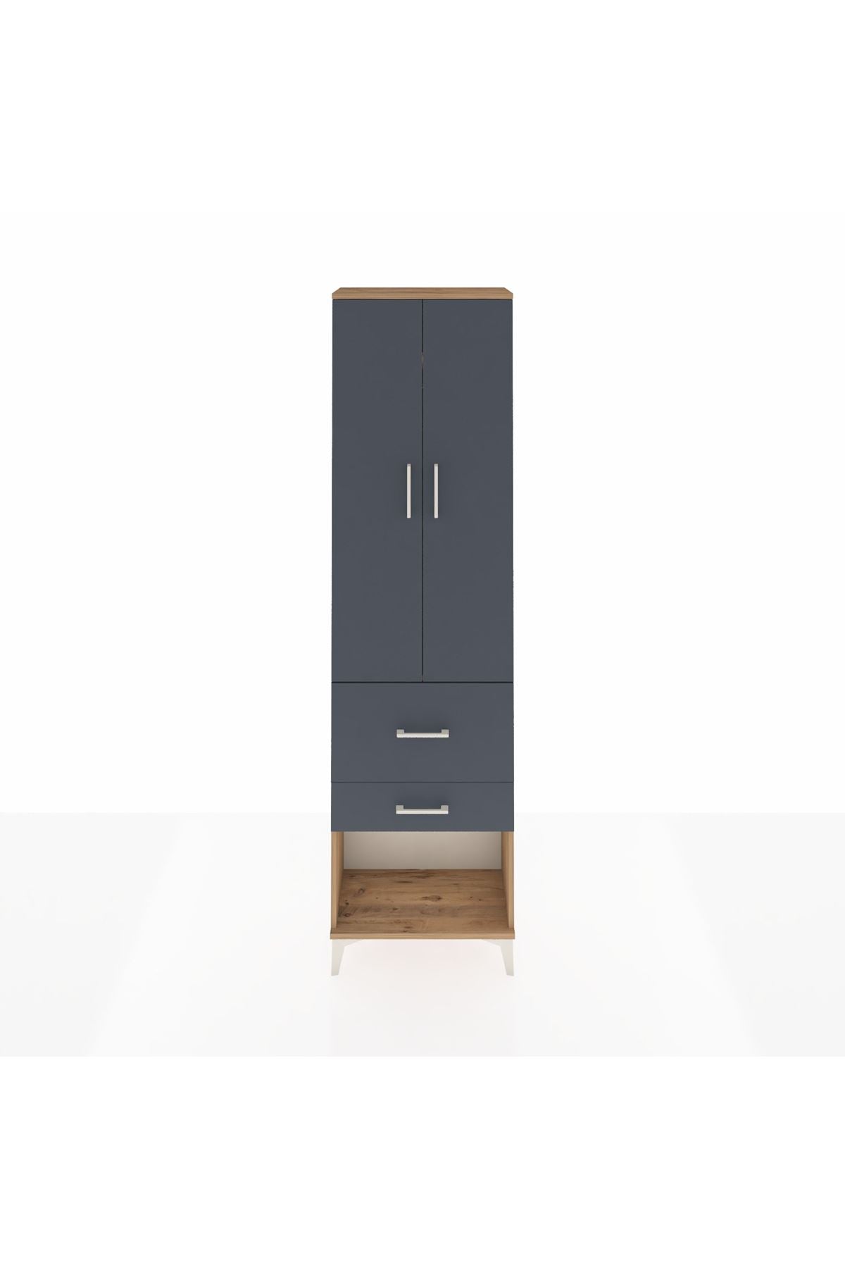 Arges Dolap 2 Raflı 2 Çekmeceli Tek Askılı 60x30x221 - S29M082V8A
