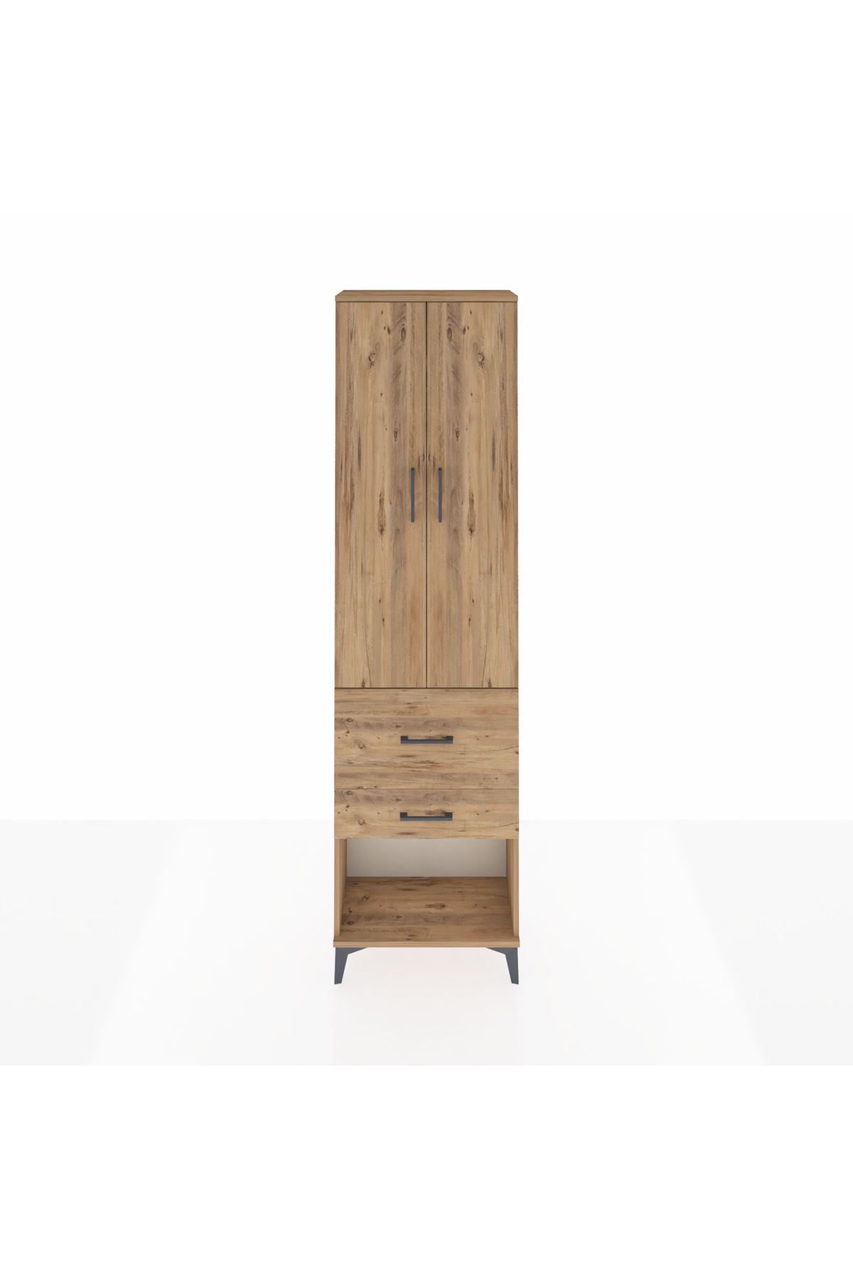 Arges Dolap 2 Raflı 2 Çekmeceli Tek Askılı 60x30x221 - S29M082V9A