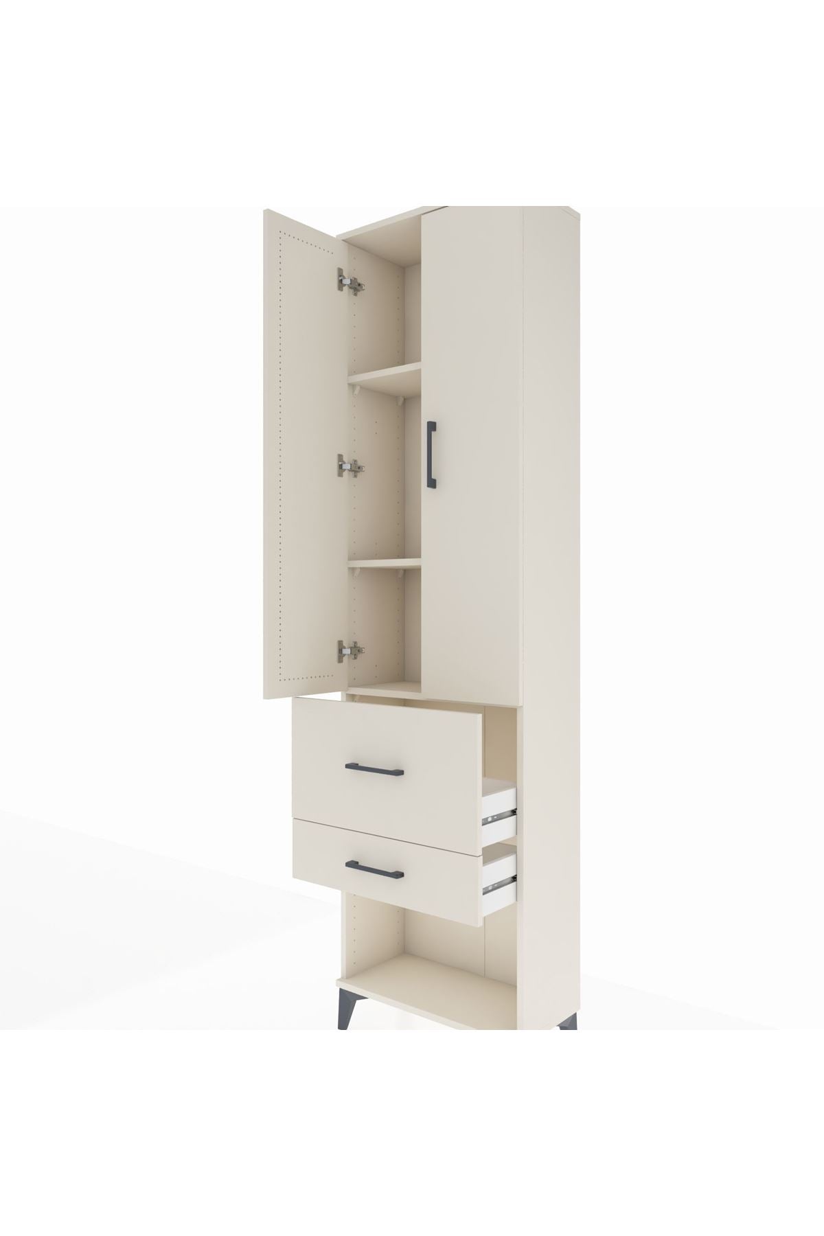 Arges Dolap 3 Raflı 2 Çekmeceli 2 Kapaklı 60x30x221 - S29M083V1A