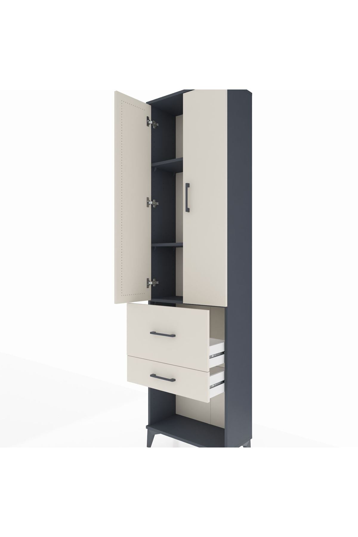 Arges Dolap 3 Raflı 2 Çekmeceli 2 Kapaklı 60x30x221 - S29M083V4A