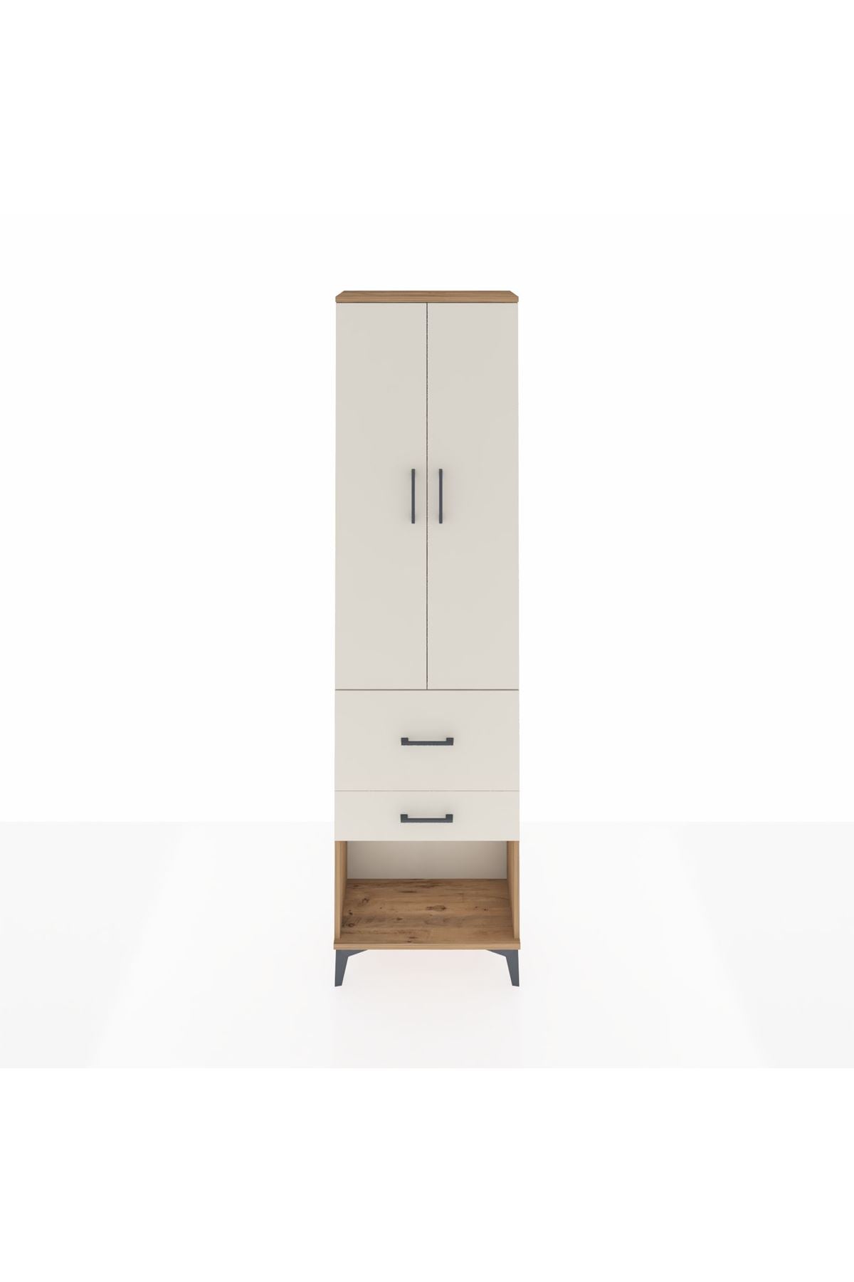 Arges Dolap 3 Raflı 2 Çekmeceli 2 Kapaklı 60x30x221 - S29M083V7A