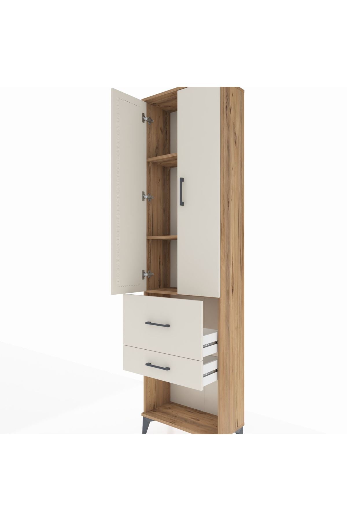 Arges Dolap 3 Raflı 2 Çekmeceli 2 Kapaklı 60x30x221 - S29M083V7A