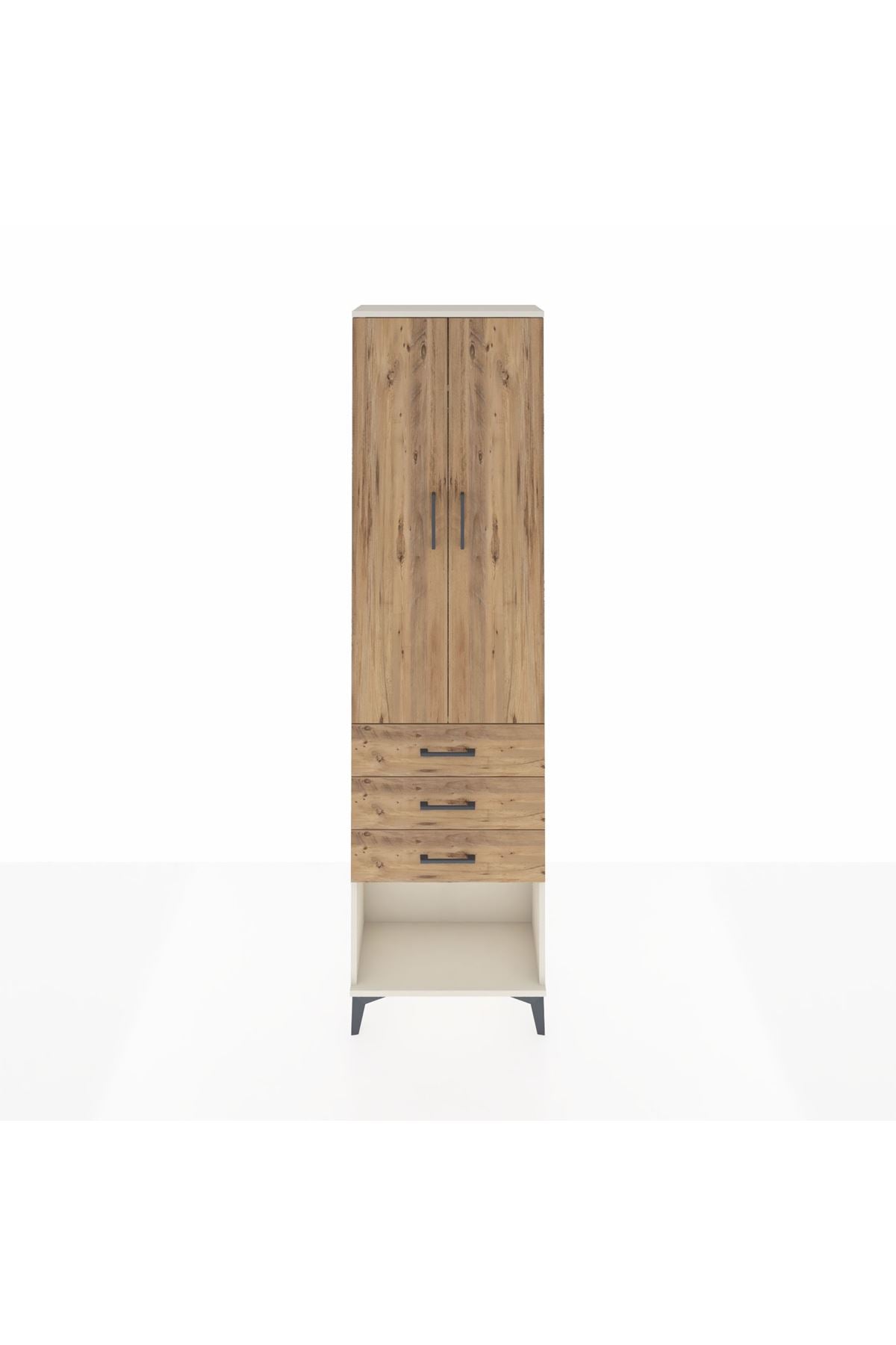 Arges Dolap 2 Raflı 3 Çekmeceli Tek Askılı 60x30x221 - S29M085V3A