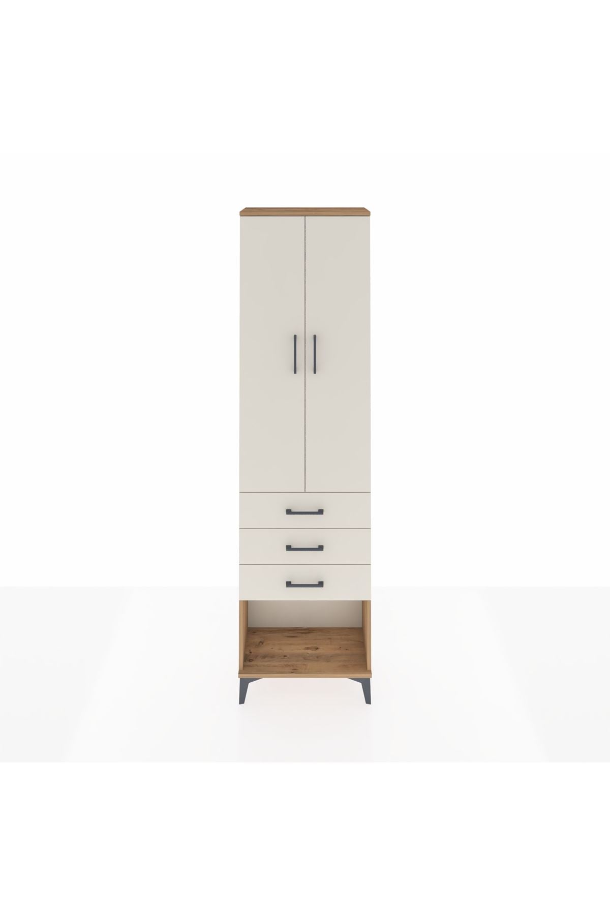 Arges Dolap 2 Raflı 3 Çekmeceli Tek Askılı 60x30x221 - S29M085V7A