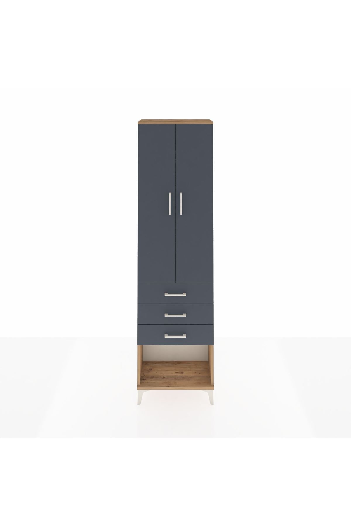Arges Dolap 2 Raflı 3 Çekmeceli Tek Askılı 60x30x221 - S29M085V8A
