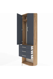Arges Dolap 2 Raflı 3 Çekmeceli Tek Askılı 60x30x221 - S29M085V8A