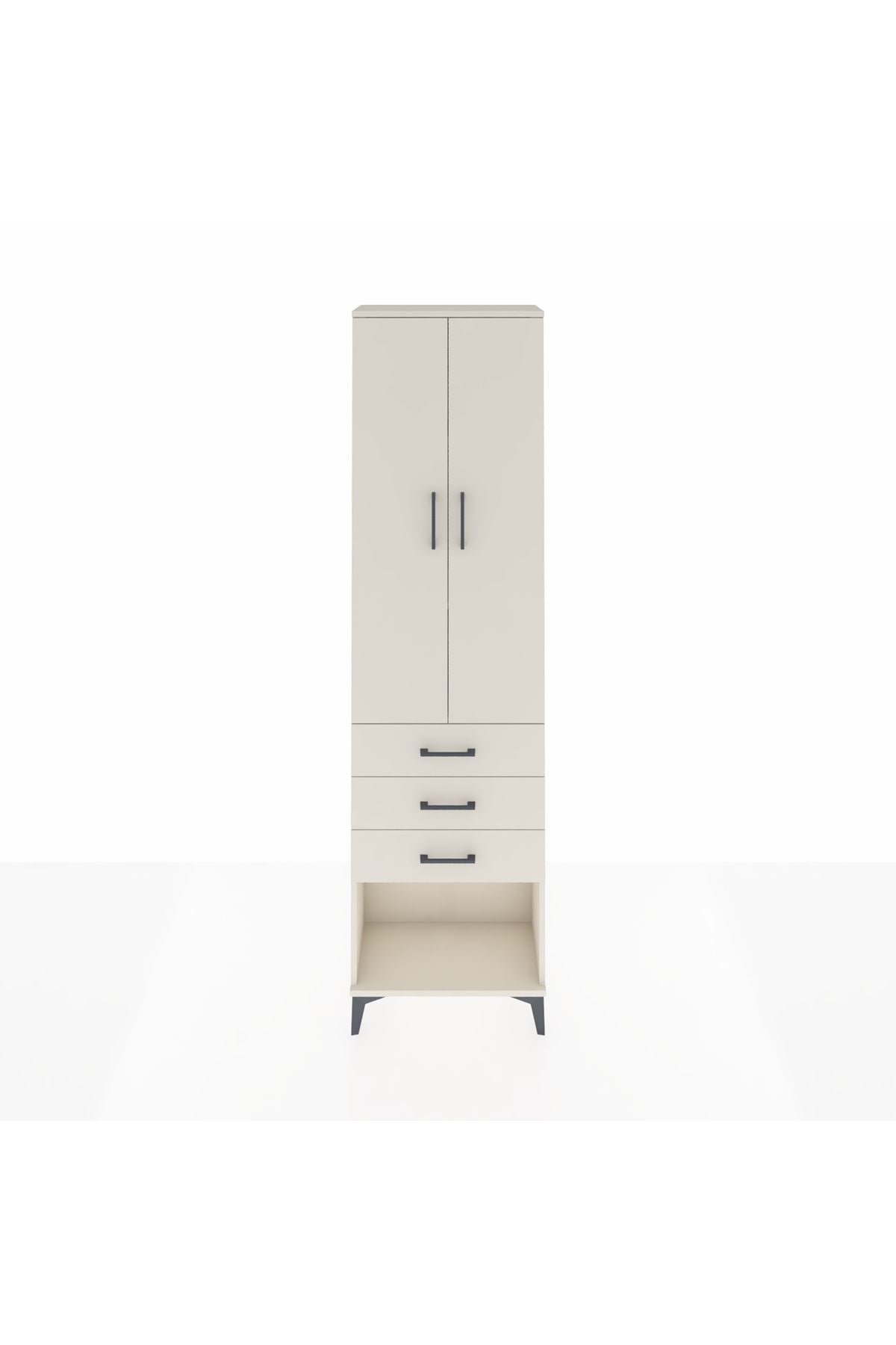 Arges Dolap 3 Raflı 3 Çekmeceli 2 Kapaklı 60x30x221 - S29M086V1A