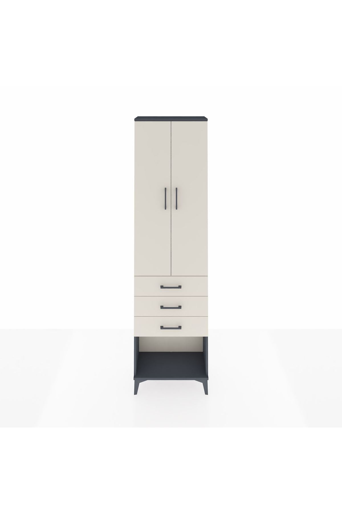 Arges Dolap 3 Raflı 3 Çekmeceli 2 Kapaklı 60x30x221 - S29M086V4A