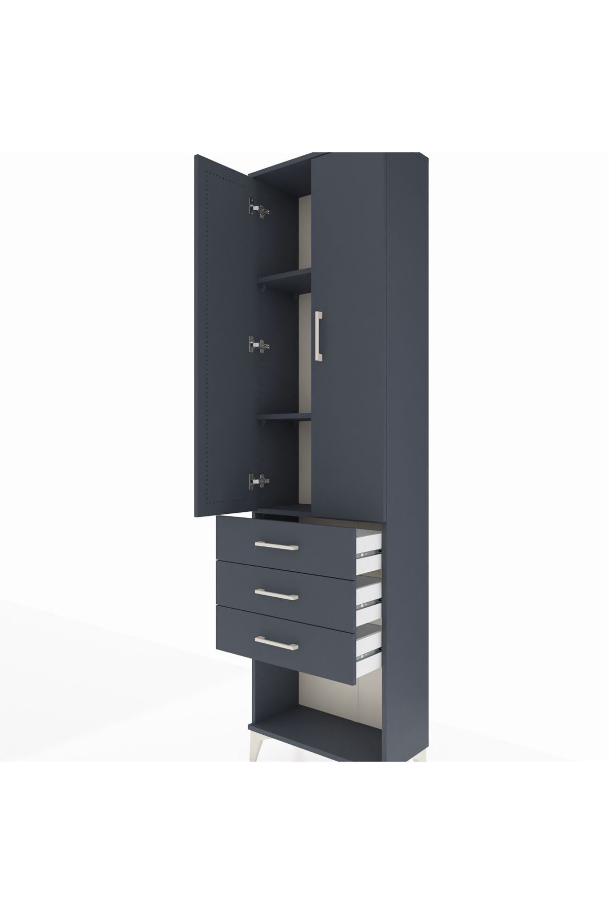 Arges Dolap 3 Raflı 3 Çekmeceli 2 Kapaklı 60x30x221 - S29M086V5A