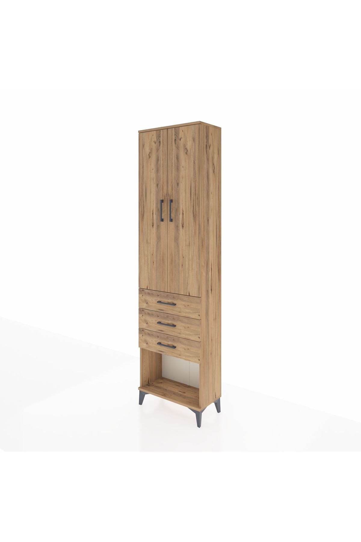 Arges Dolap 3 Raflı 3 Çekmeceli 2 Kapaklı 60x30x221 - S29M086V9A