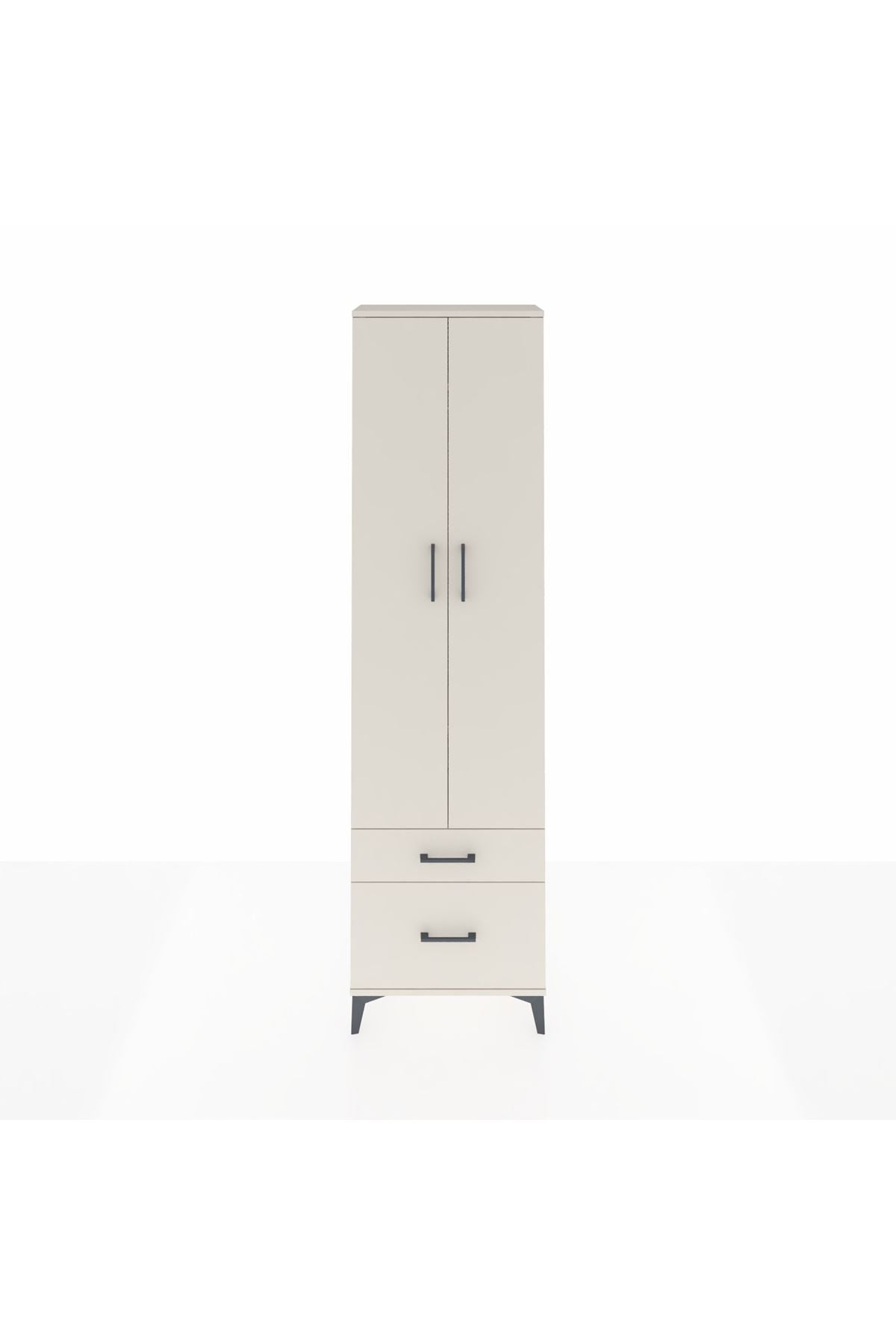 Arges Dolap 3 Raflı 2 Çekmeceli Tek Askılı 60x30x221 - S29M091V1A
