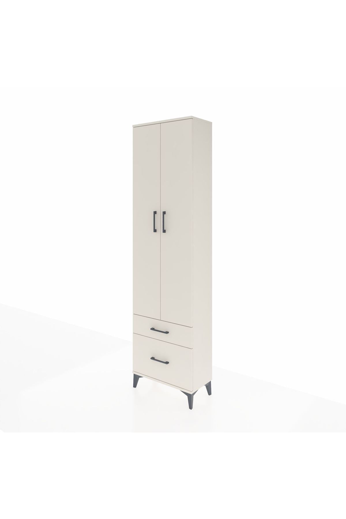 Arges Dolap 3 Raflı 2 Çekmeceli Tek Askılı 60x30x221 - S29M091V1A