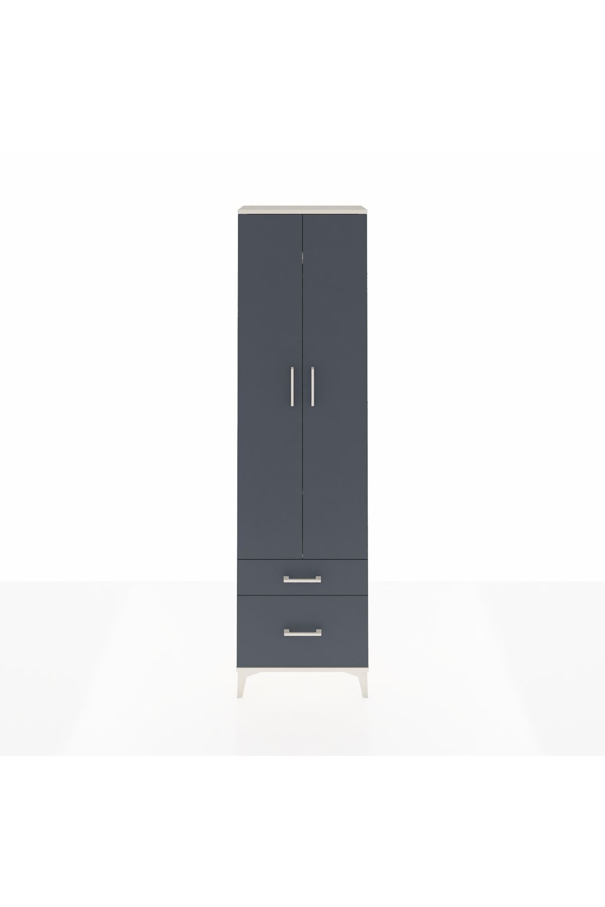 Arges Dolap 3 Raflı 2 Çekmeceli Tek Askılı 60x30x221 - S29M091V2A