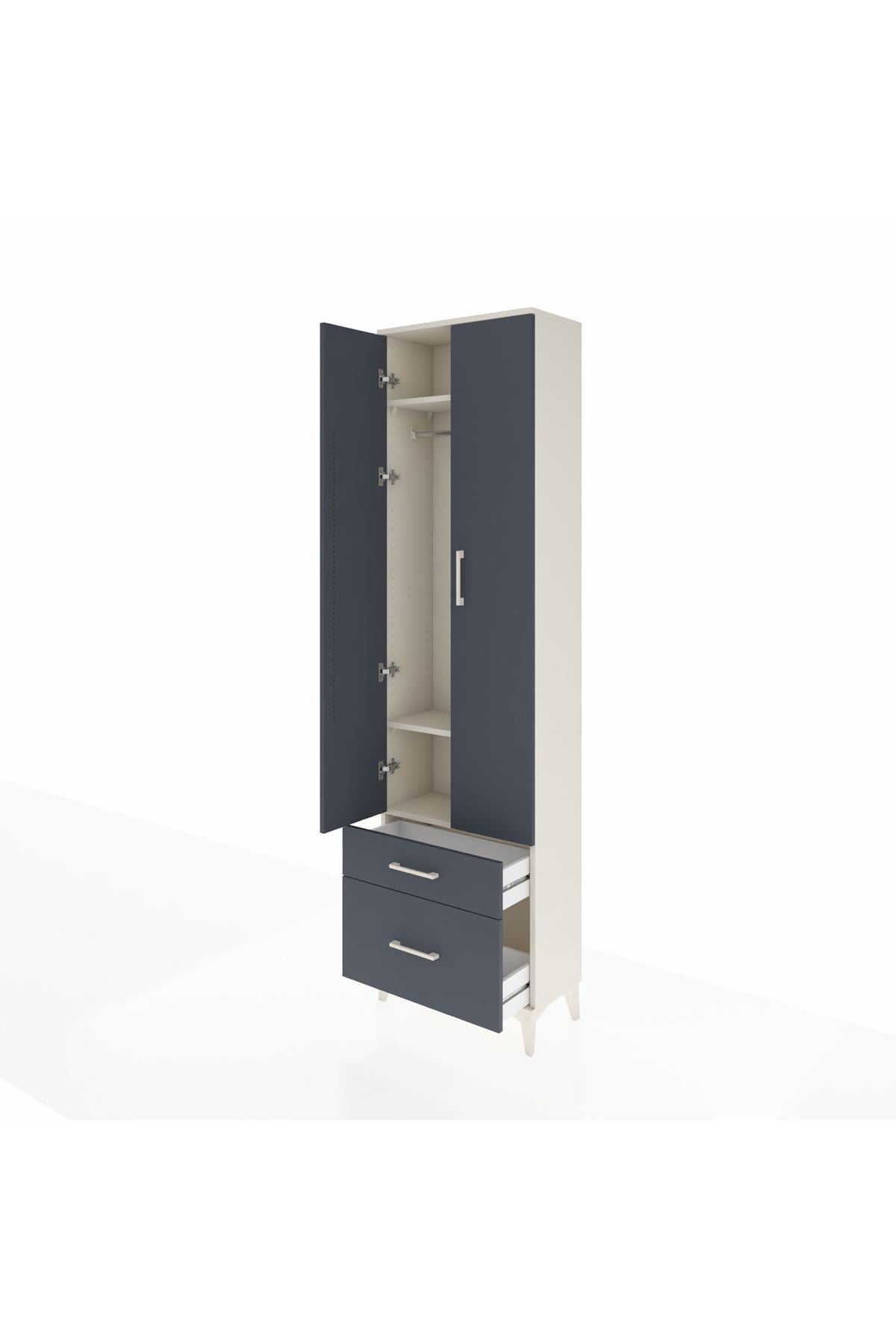 Arges Dolap 3 Raflı 2 Çekmeceli Tek Askılı 60x30x221 - S29M091V2A
