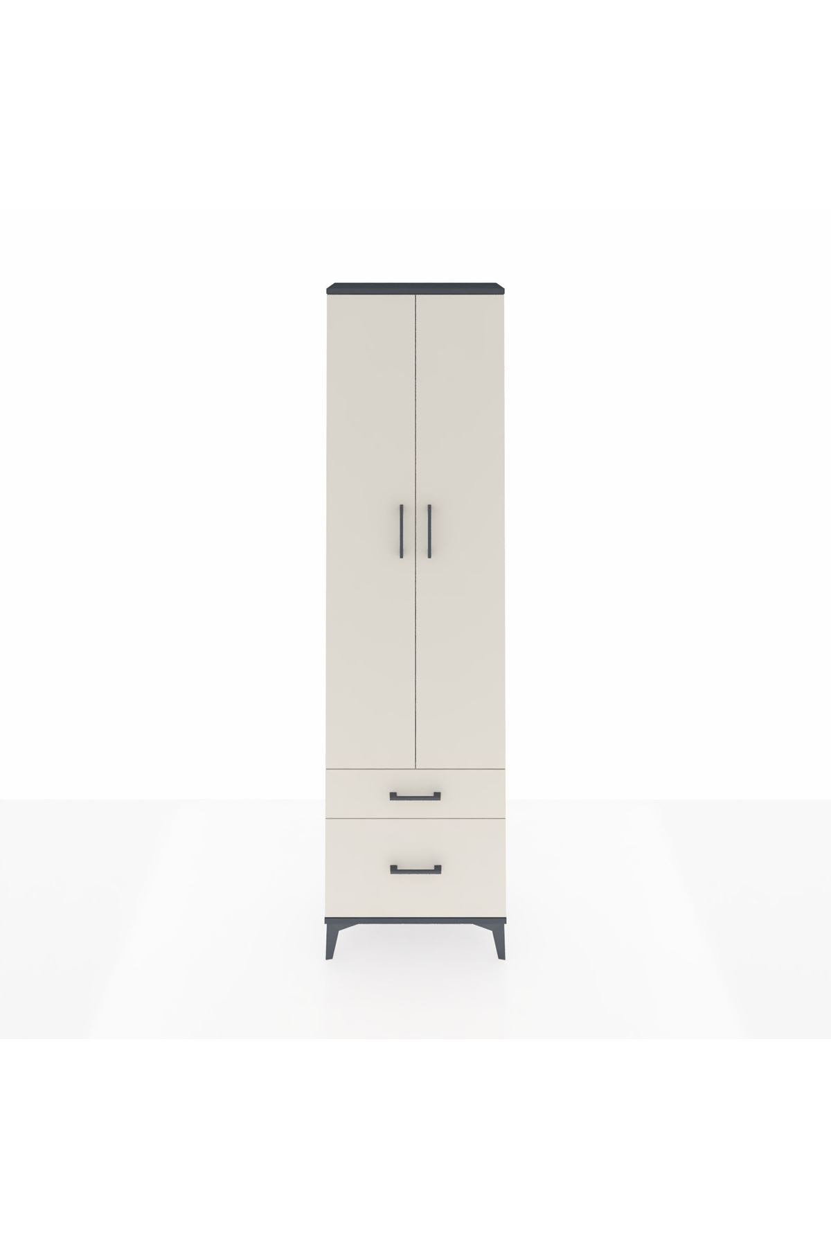 Arges Dolap 3 Raflı 2 Çekmeceli Tek Askılı 60x30x221 - S29M091V4A