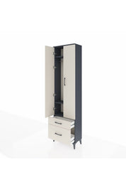 Arges Dolap 3 Raflı 2 Çekmeceli Tek Askılı 60x30x221 - S29M091V4A