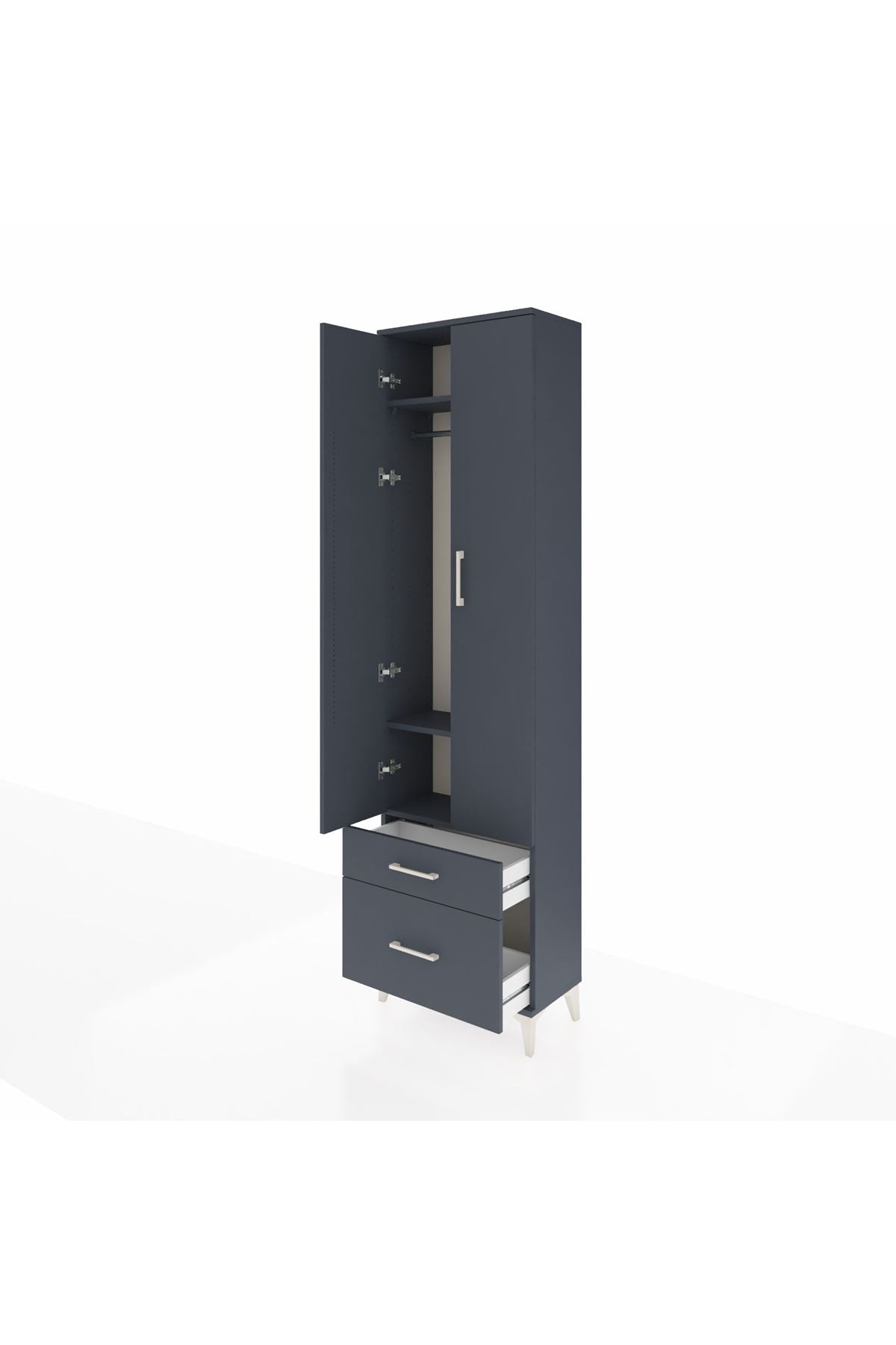 Arges Dolap 3 Raflı 2 Çekmeceli Tek Askılı 60x30x221 - S29M091V5A
