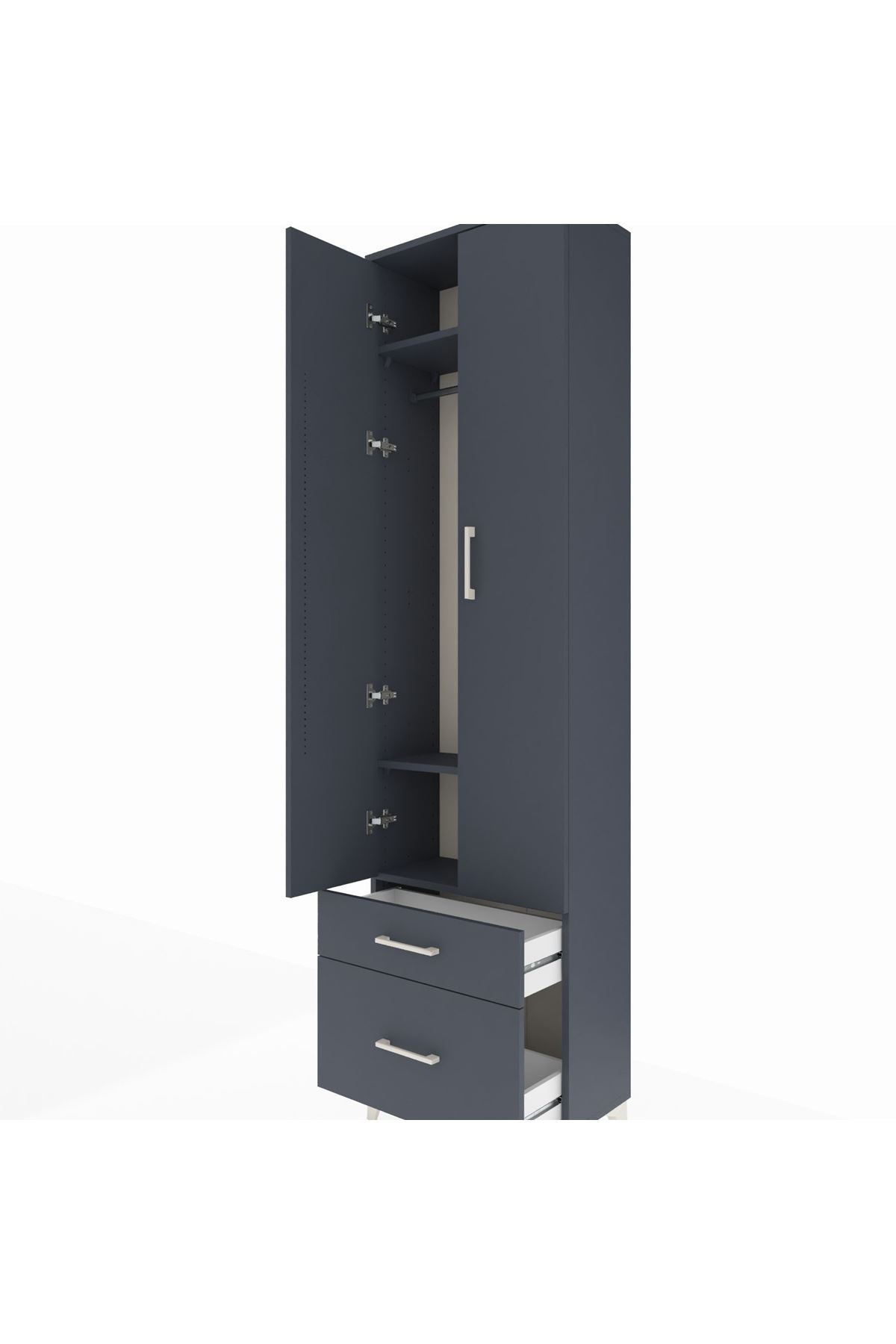 Arges Dolap 3 Raflı 2 Çekmeceli Tek Askılı 60x30x221 - S29M091V5A