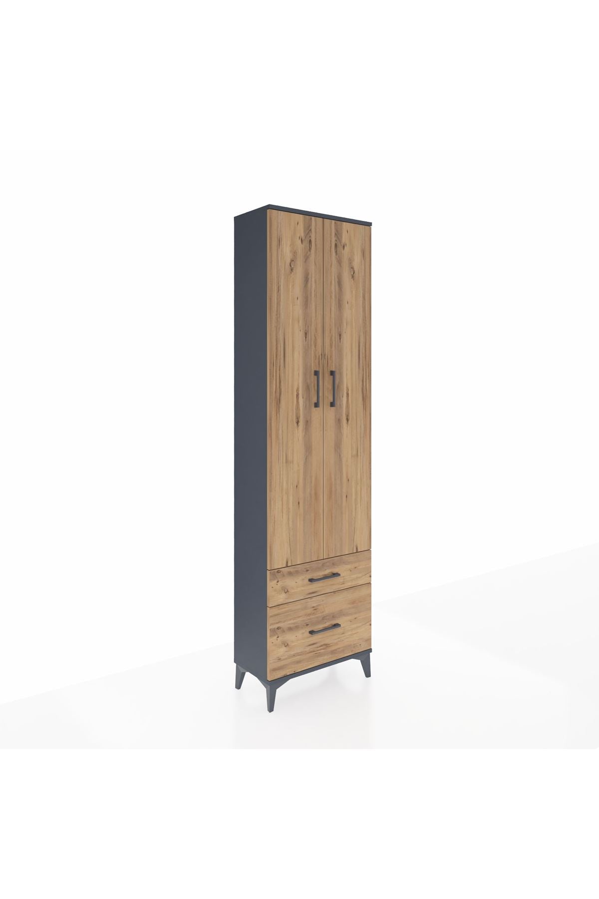 Arges Dolap 3 Raflı 2 Çekmeceli Tek Askılı 60x30x221 - S29M091V6A