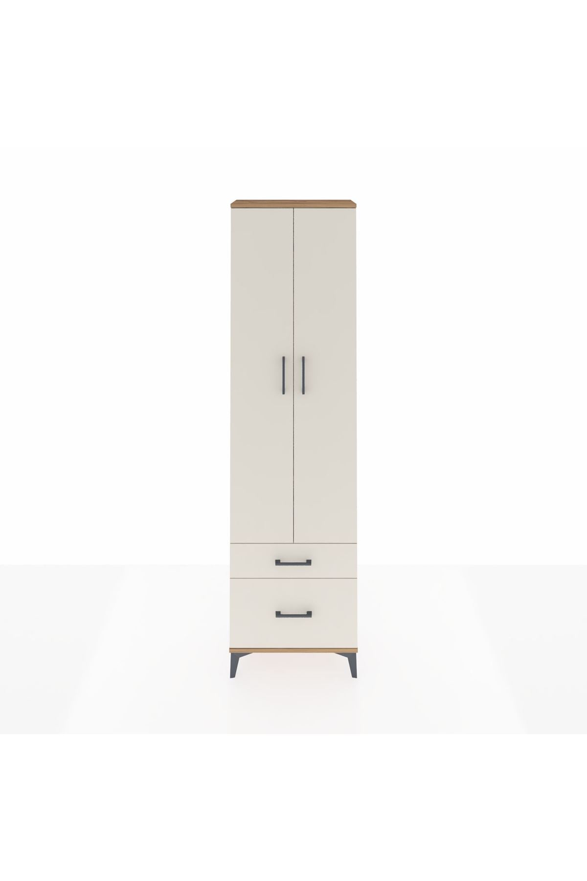 Arges Dolap 3 Raflı 2 Çekmeceli Tek Askılı 60x30x221 - S29M091V7A