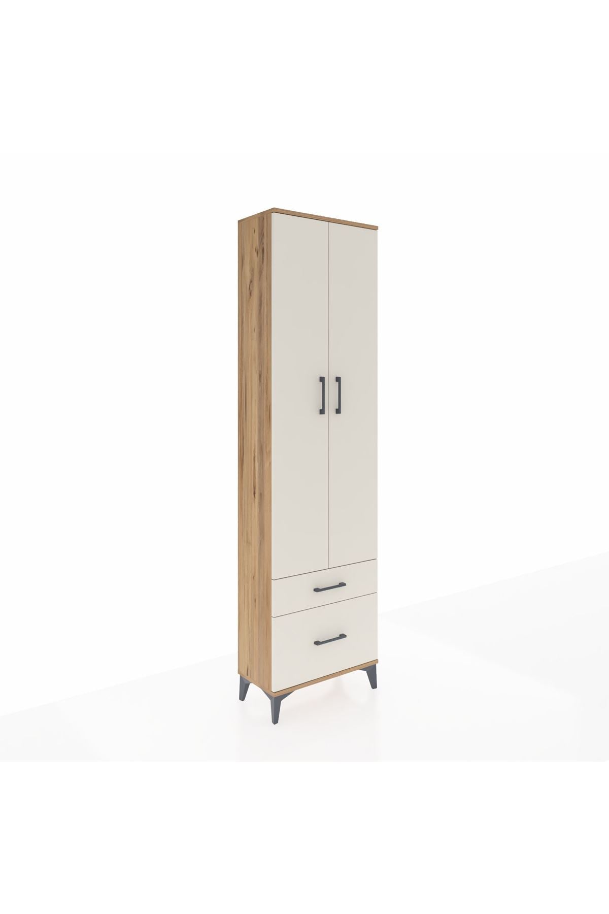 Arges Dolap 3 Raflı 2 Çekmeceli Tek Askılı 60x30x221 - S29M091V7A