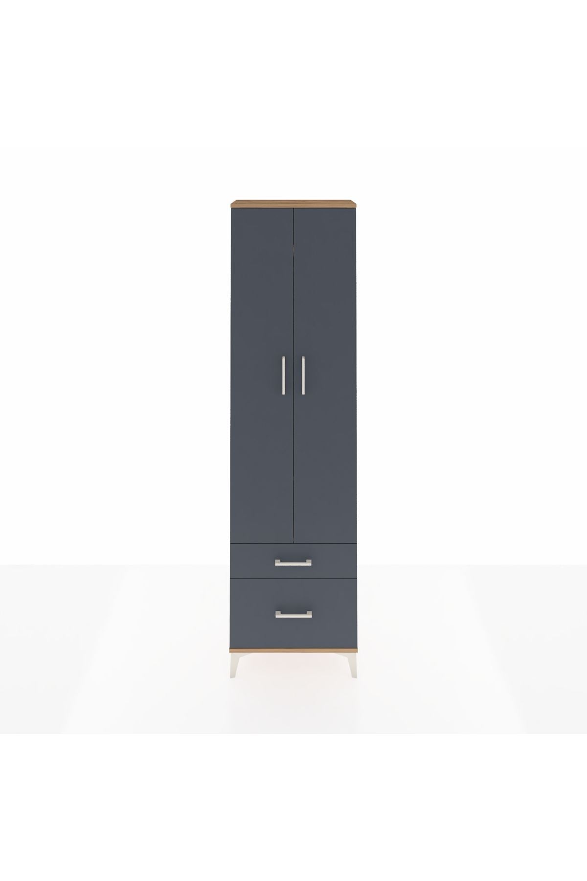 Arges Dolap 3 Raflı 2 Çekmeceli Tek Askılı 60x30x221 - S29M091V8A
