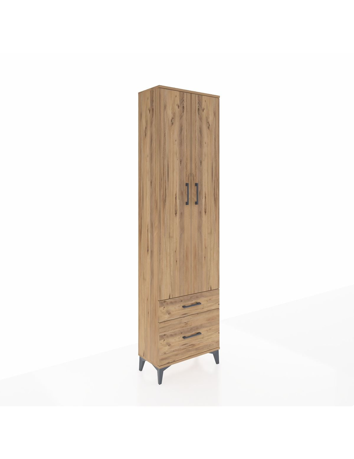 Arges Dolap 3 Raflı 2 Çekmeceli Tek Askılı 60x30x221 - S29M091V9A