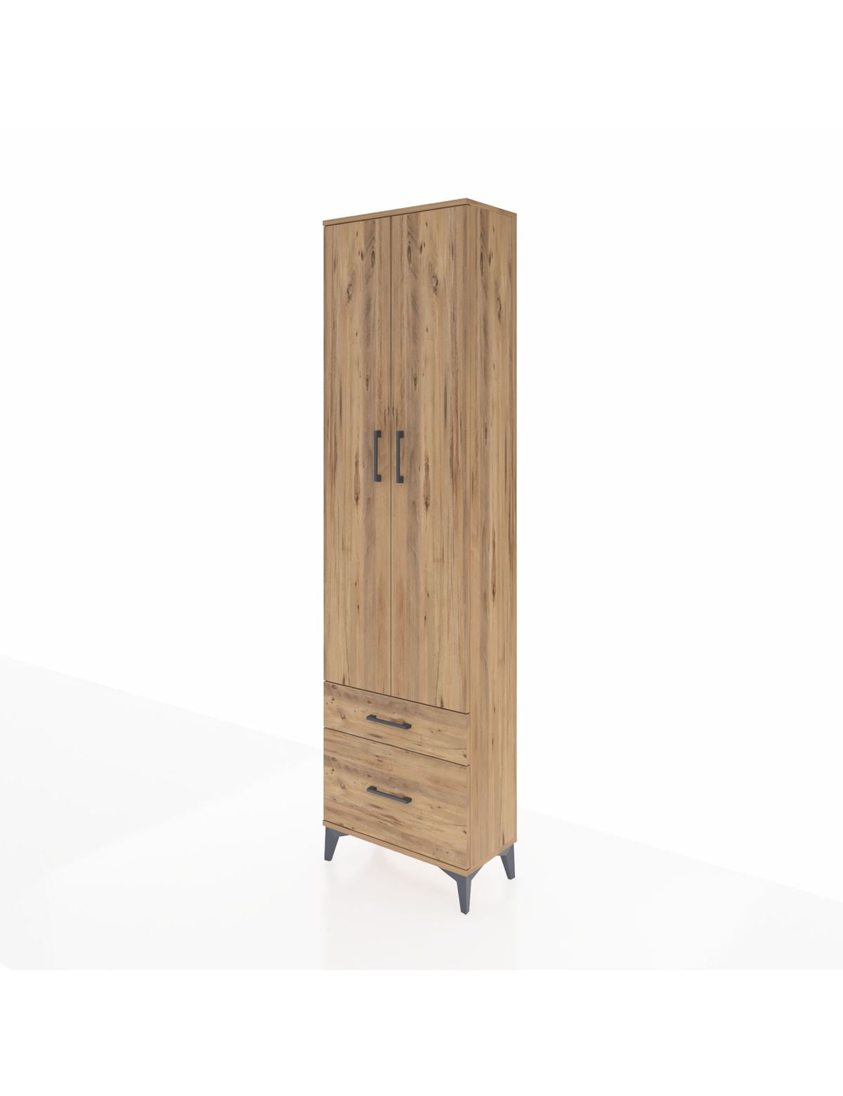 Arges Dolap 3 Raflı 2 Çekmeceli Tek Askılı 60x30x221 - S29M091V9A
