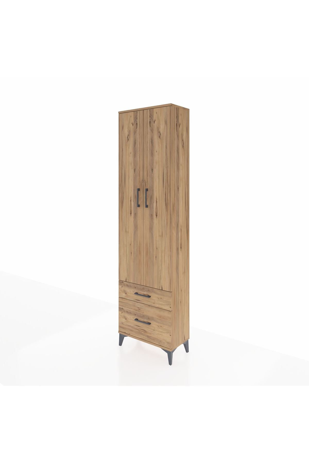 Arges Dolap 3 Raflı 2 Çekmeceli Tek Askılı 60x30x221 - S29M091V9A