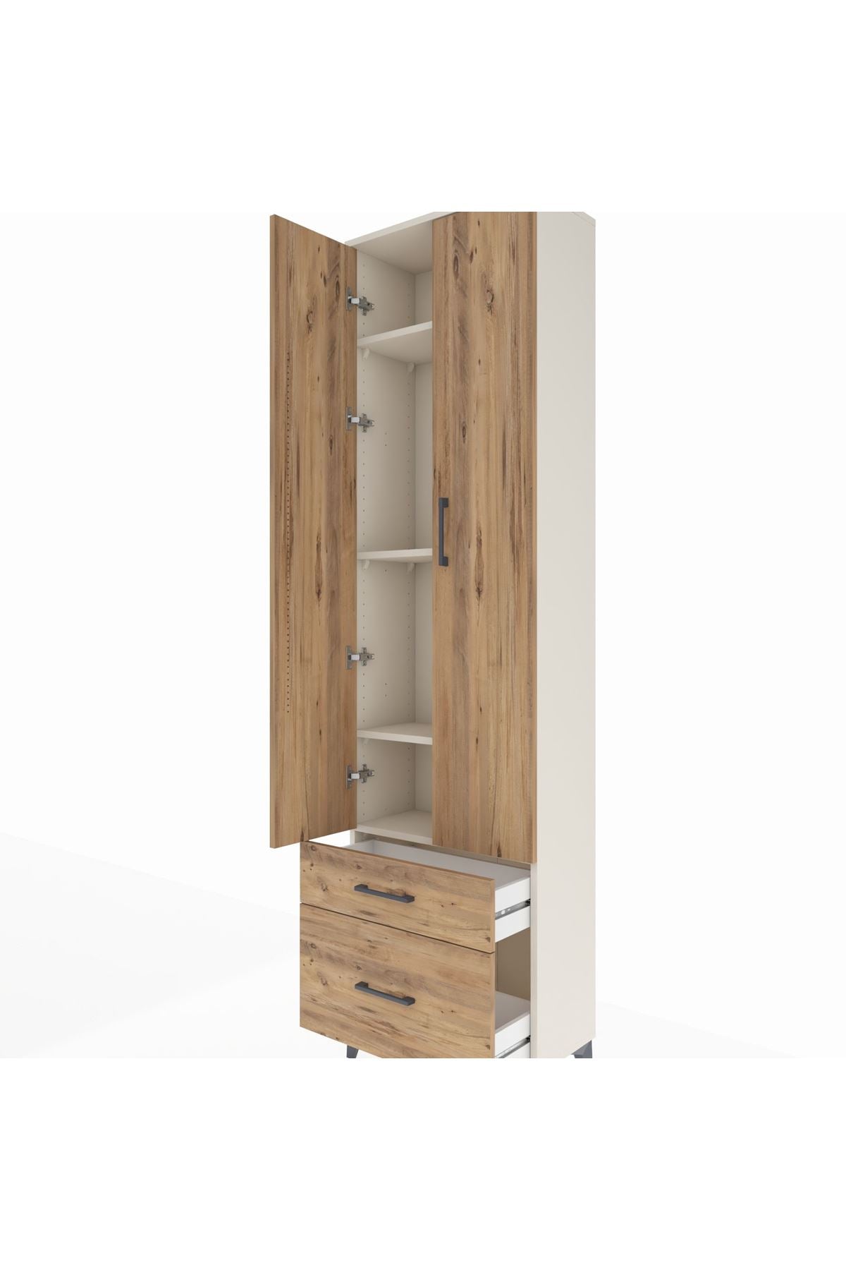 Arges Dolap 4 Raflı 2 Çekmeceli 2 Kapaklı 60x30x221 - S29M092V3A