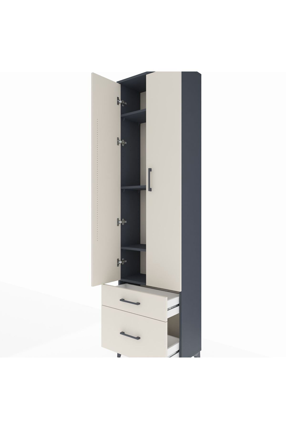 Arges Dolap 4 Raflı 2 Çekmeceli 2 Kapaklı 60x30x221 - S29M092V4A