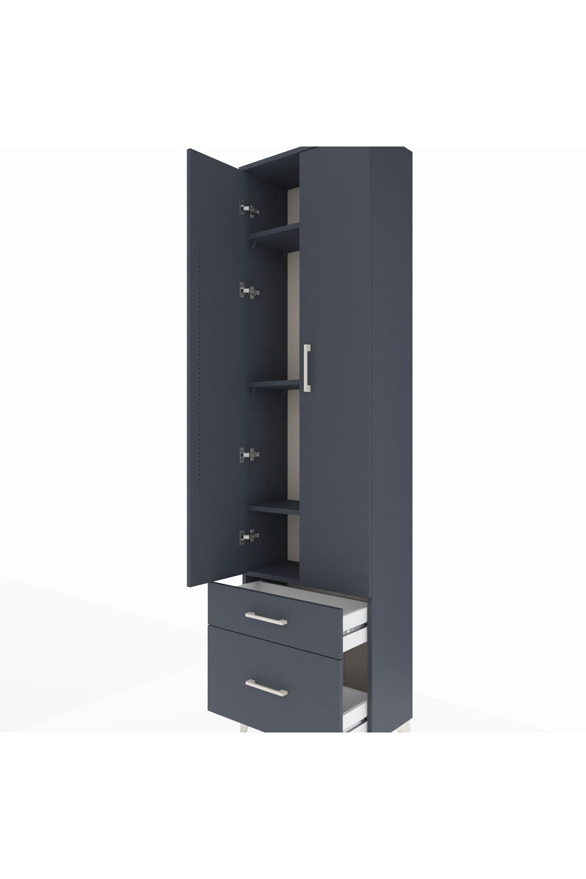 Arges Dolap 4 Raflı 2 Çekmeceli 2 Kapaklı 60x30x221 - S29M092V5A