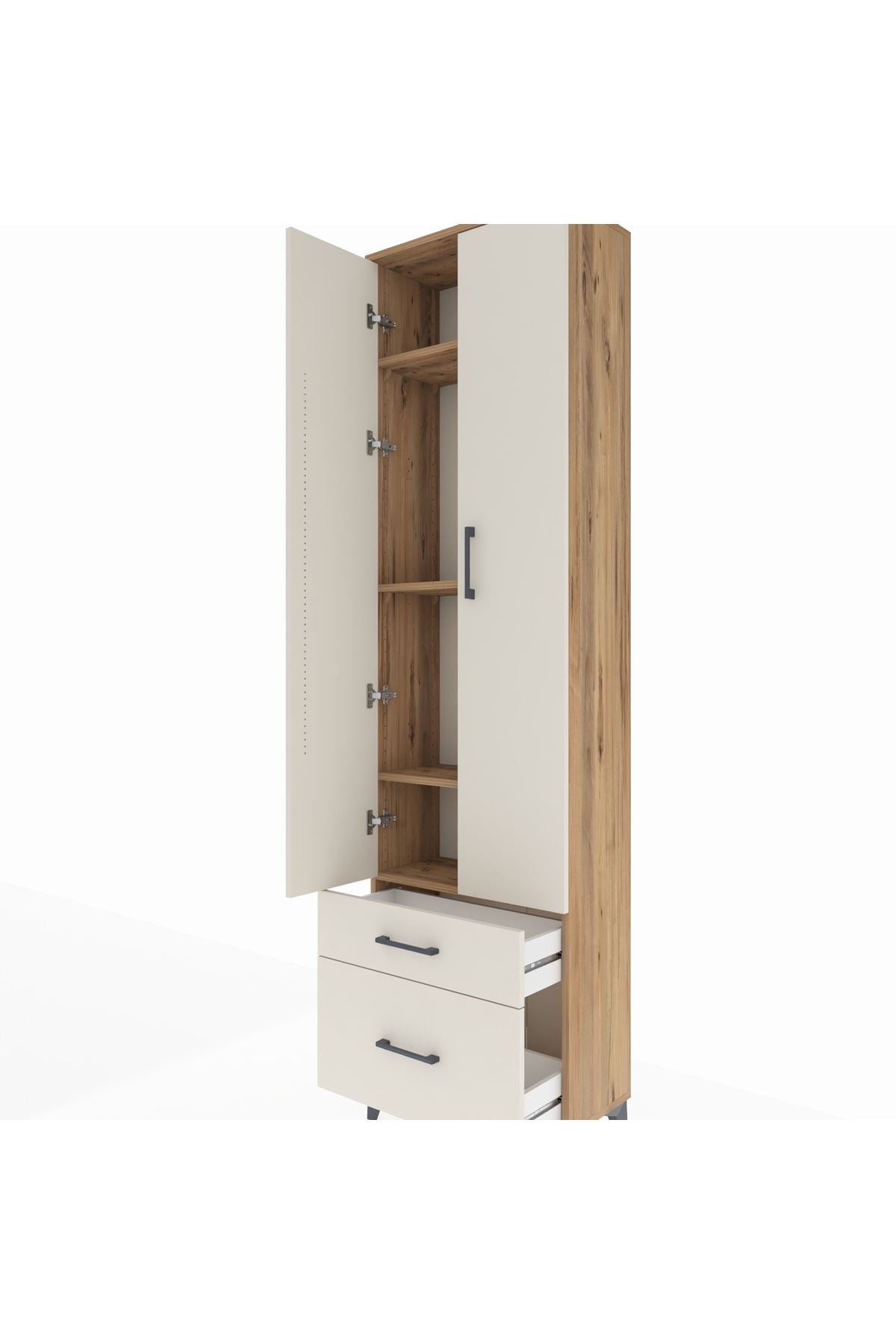 Arges Dolap 4 Raflı 2 Çekmeceli 2 Kapaklı 60x30x221 - S29M092V7A