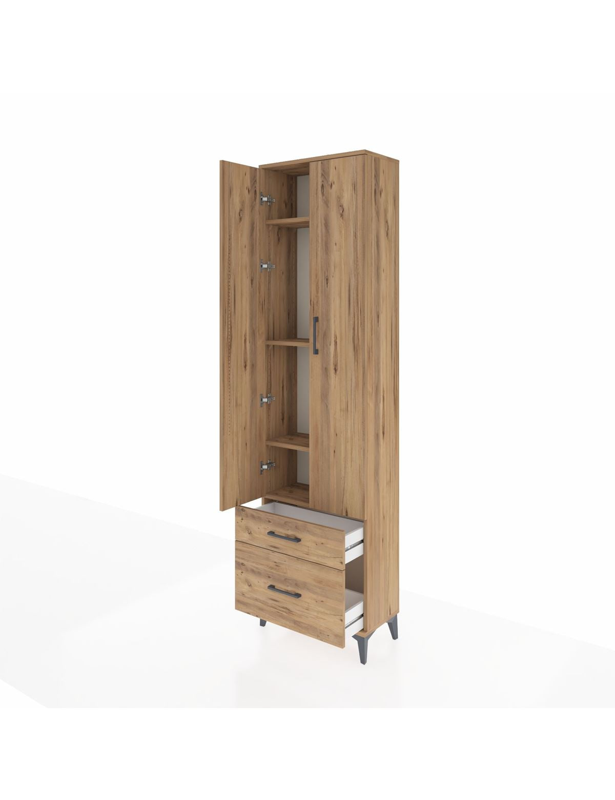 Arges Dolap 4 Raflı 2 Çekmeceli 2 Kapaklı 60x30x221 - S29M092V9A