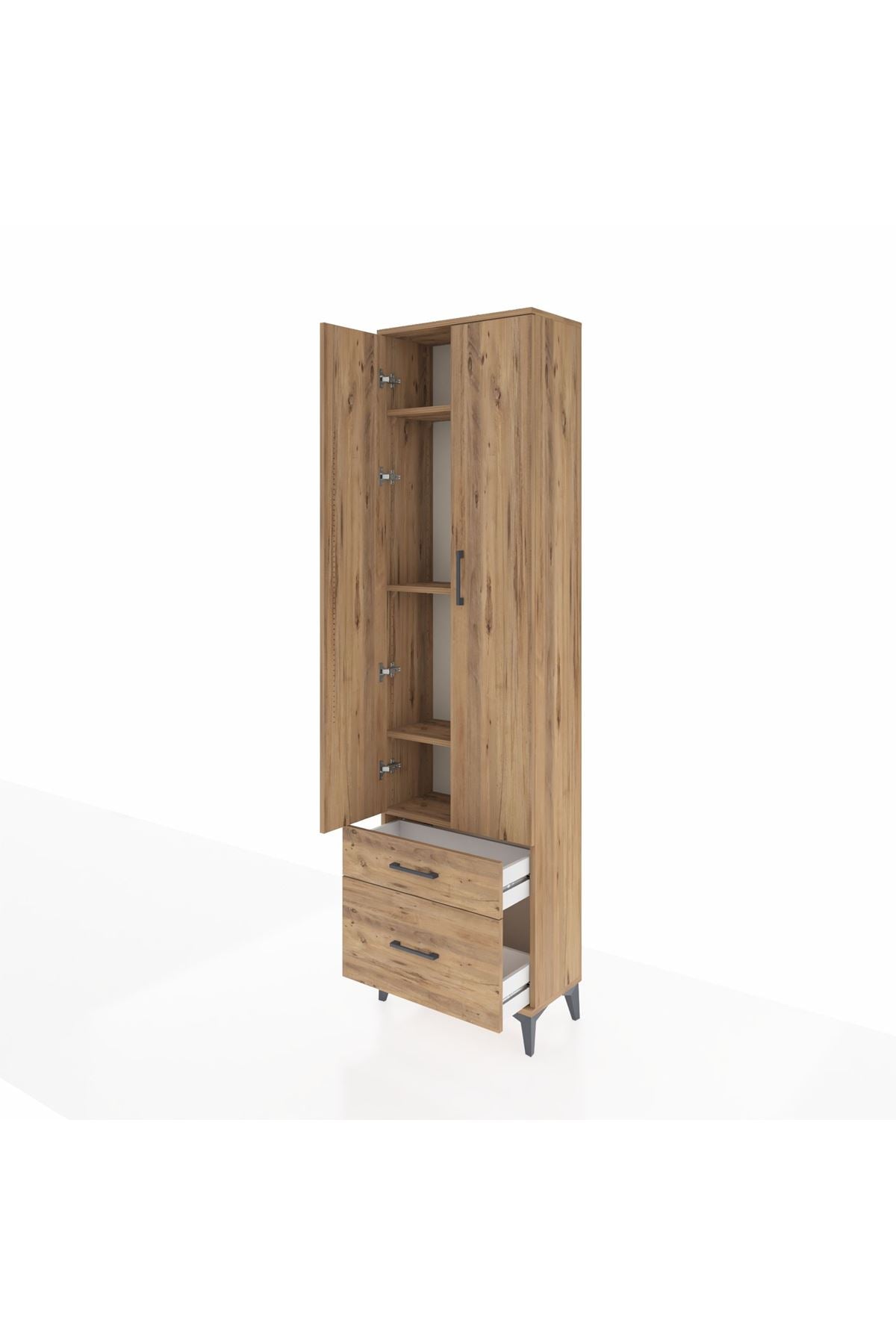 Arges Dolap 4 Raflı 2 Çekmeceli 2 Kapaklı 60x30x221 - S29M092V9A