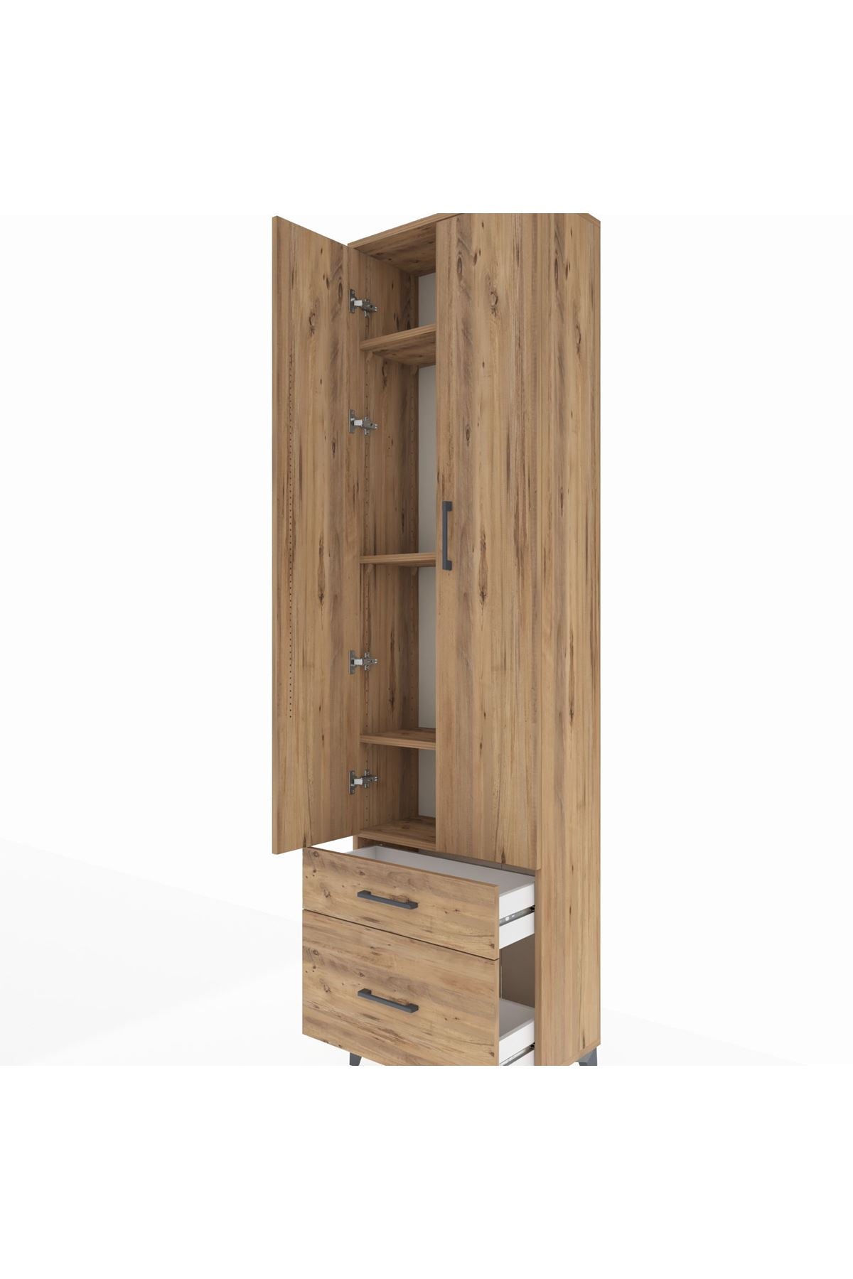 Arges Dolap 4 Raflı 2 Çekmeceli 2 Kapaklı 60x30x221 - S29M092V9A