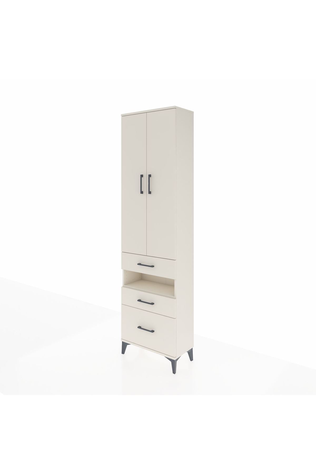 Arges Dolap 3 Raflı 3 Çekmeceli Tek Askılı 60x30x221 - S29M094V1A
