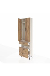 Arges Dolap 3 Raflı 3 Çekmeceli Tek Askılı 60x30x221 - S29M094V3A