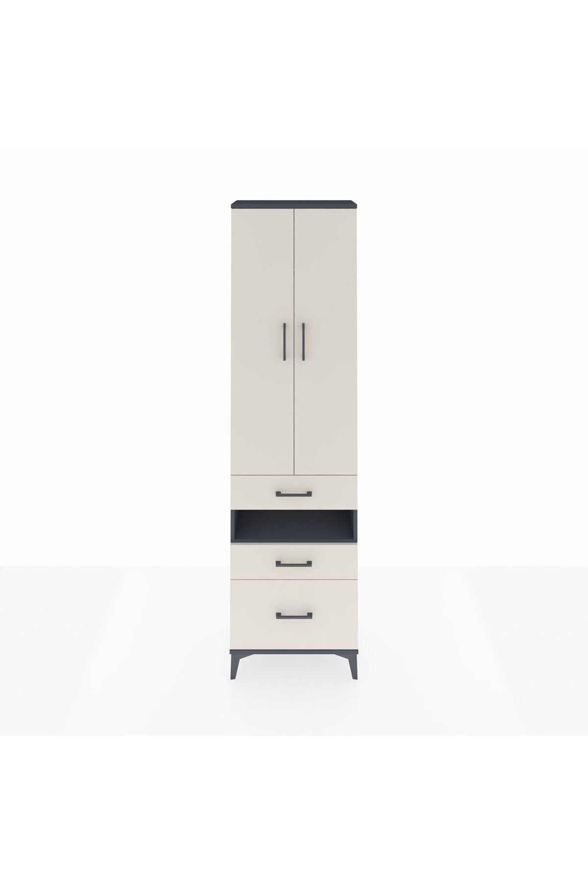 Arges Dolap 3 Raflı 3 Çekmeceli Tek Askılı 60x30x221 - S29M094V4A