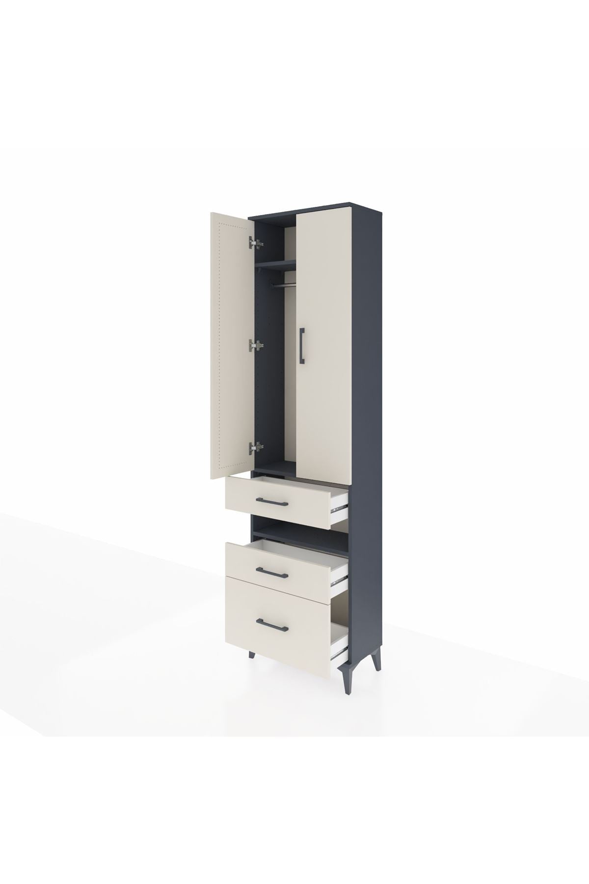 Arges Dolap 3 Raflı 3 Çekmeceli Tek Askılı 60x30x221 - S29M094V4A