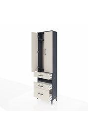 Arges Dolap 3 Raflı 3 Çekmeceli Tek Askılı 60x30x221 - S29M094V4A