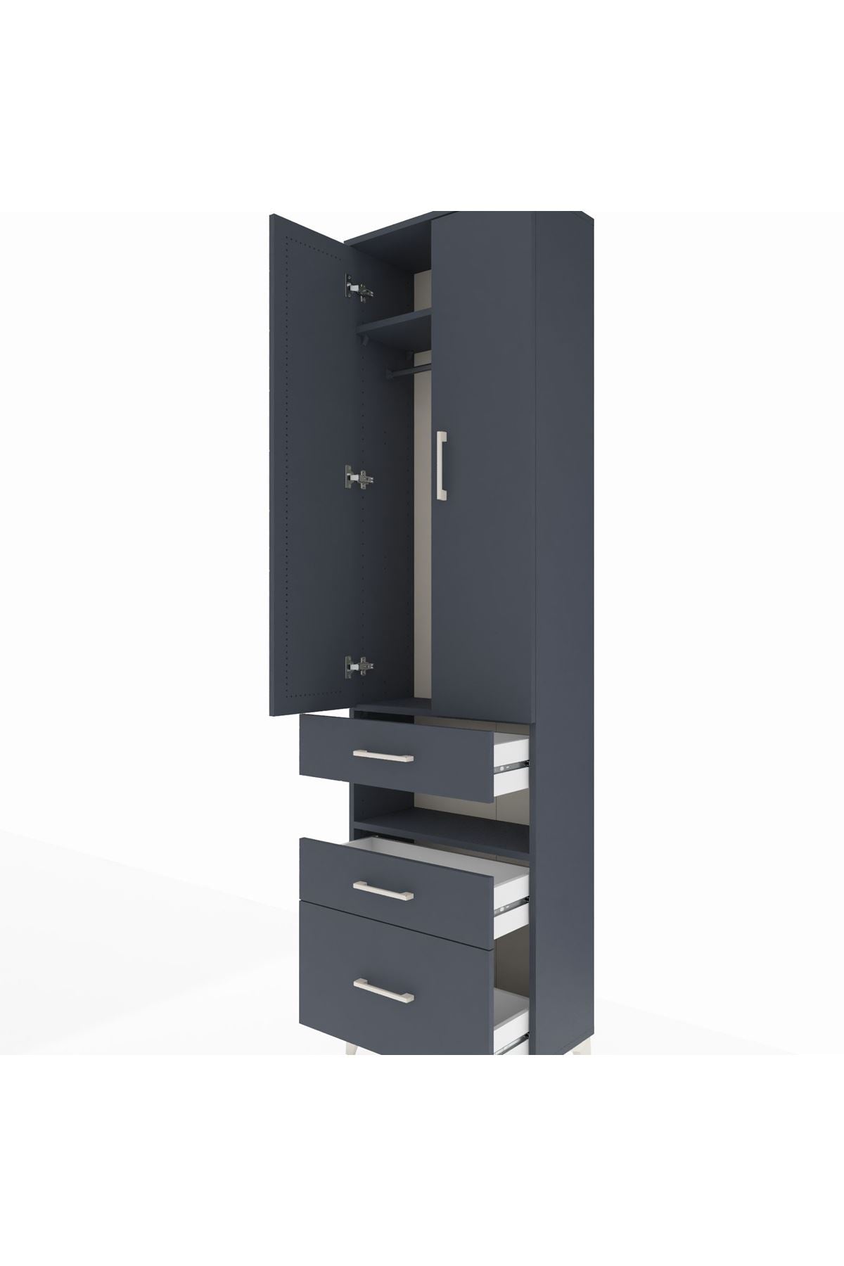 Arges Dolap 3 Raflı 3 Çekmeceli Tek Askılı 60x30x221 - S29M094V5A