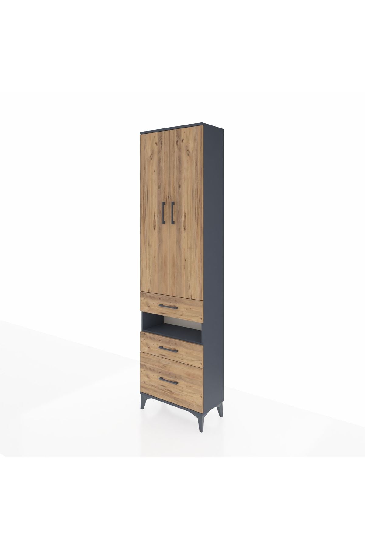 Arges Dolap 3 Raflı 3 Çekmeceli Tek Askılı 60x30x221 - S29M094V6A